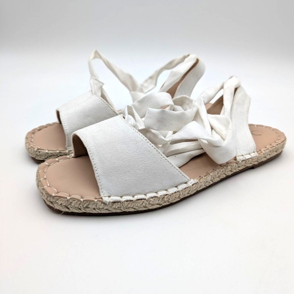 Journee Collection Emelie Ballerina Sandals Women's White Size US10M EU40